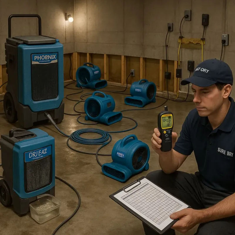 Structural Drying and Dehumidification process in Dexter, NY